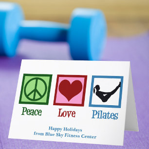Peace Liebe Pilates Niedliches Custom Studio Feiertagskarte