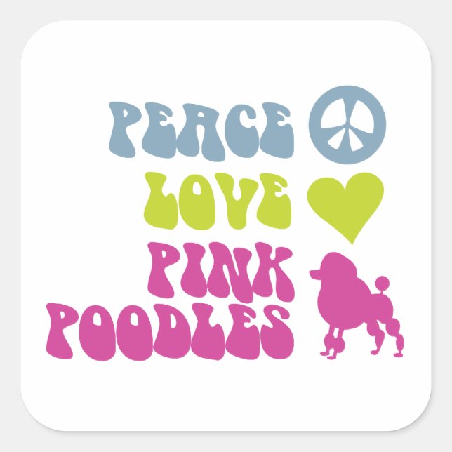 Peace Liebe Pink Poodles Aufkleber (Vorderseite)