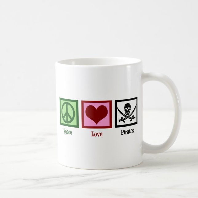 Peace Liebe Pirates Kaffeetasse (Rechts)