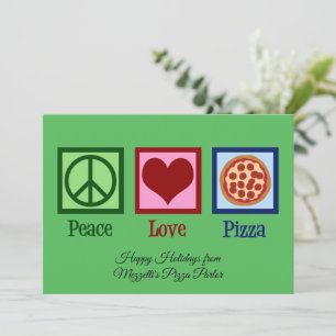 Peace Liebe Pizza Parlor Custom Christmas Feiertagskarte