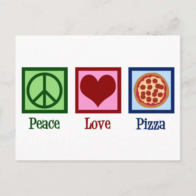 Peace Liebe Pizza Parlor Postkarte (Vorderseite)