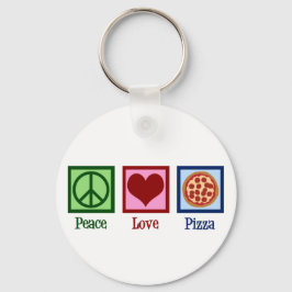 Peace Liebe Pizza Schlüsselanhänger