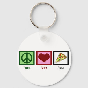 Peace Liebe Pizza Schlüsselanhänger