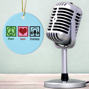 Peace Liebe Podcasts Keramik Ornament