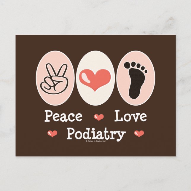 Peace Liebe Podiatrie Podiatrist Postkarte (Vorderseite)
