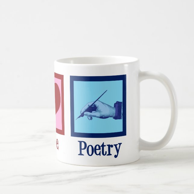 Peace Liebe Poetry Hübsch Poet Kaffeetasse (Rechts)