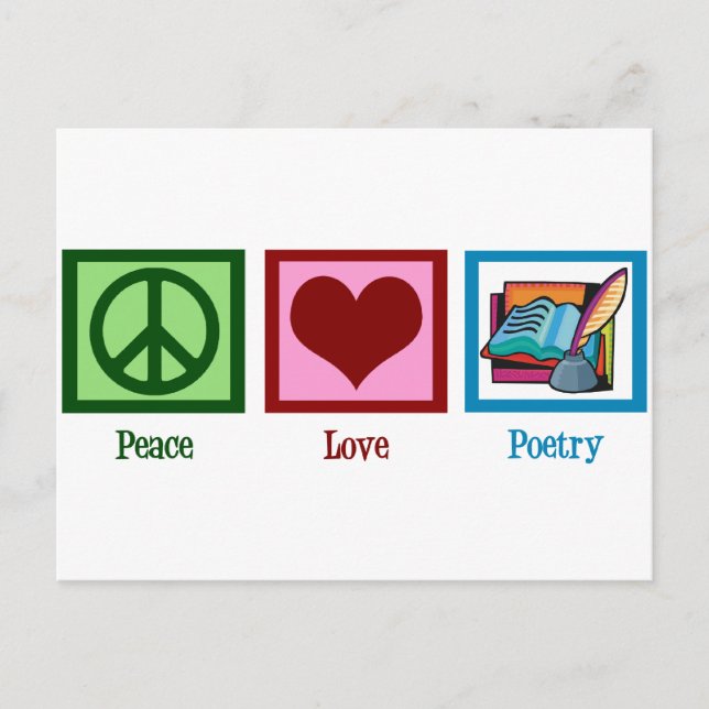Peace Liebe Poetry Postkarte (Vorderseite)