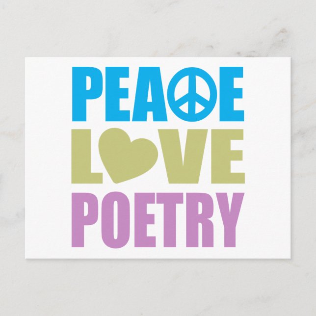 Peace Liebe Poetry Postkarte (Vorderseite)