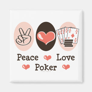Peace Liebe Poker Magnet