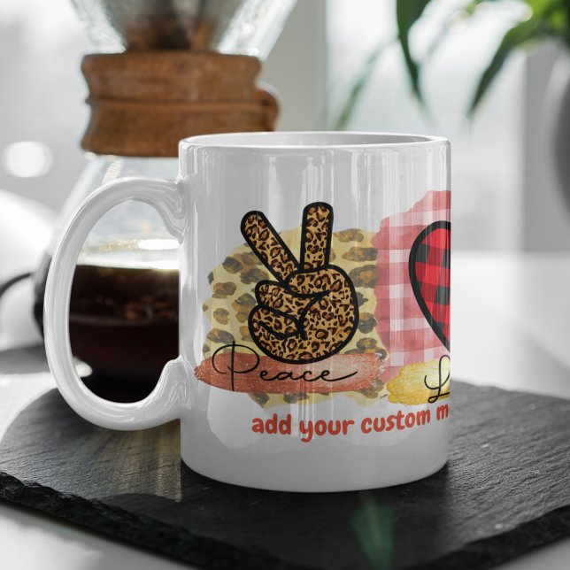 Peace Liebe Poodle Pet Hund Rasse Lover Hundebesit Kaffeetasse (Von Creator hochgeladen)