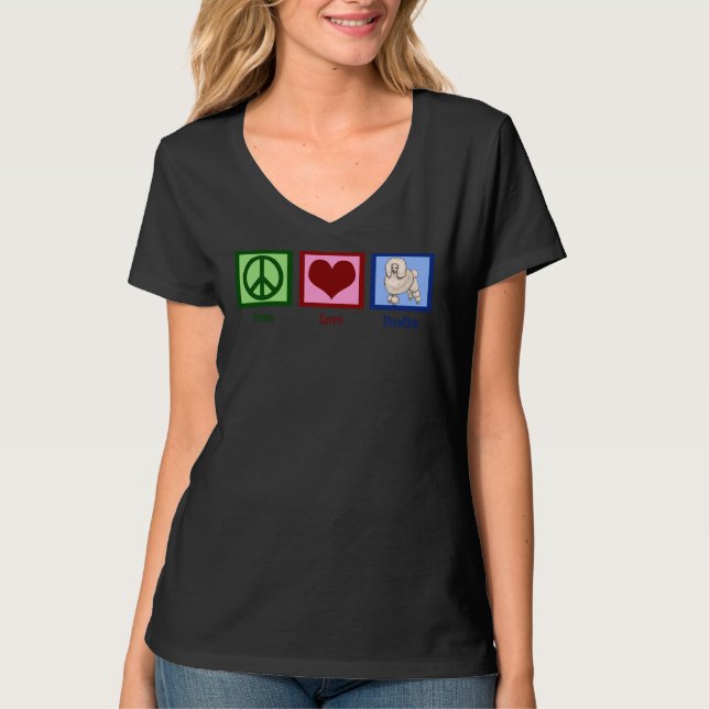 Peace Liebe Poodles T-Shirt (Vorderseite)