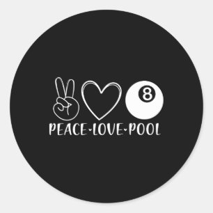 Peace Liebe Pool Billard Pool Acht 8 Spieler Spion Runder Aufkleber