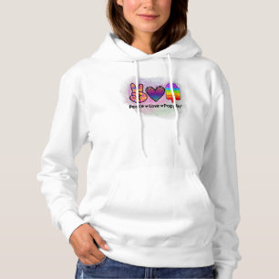 Peace Liebe Poppin Gefärbte Krawatte Push Fidget T Hoodie