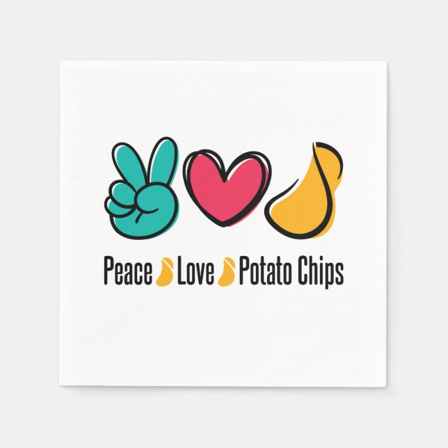 Peace Liebe Potato Chips Serviette (Vorderseite)