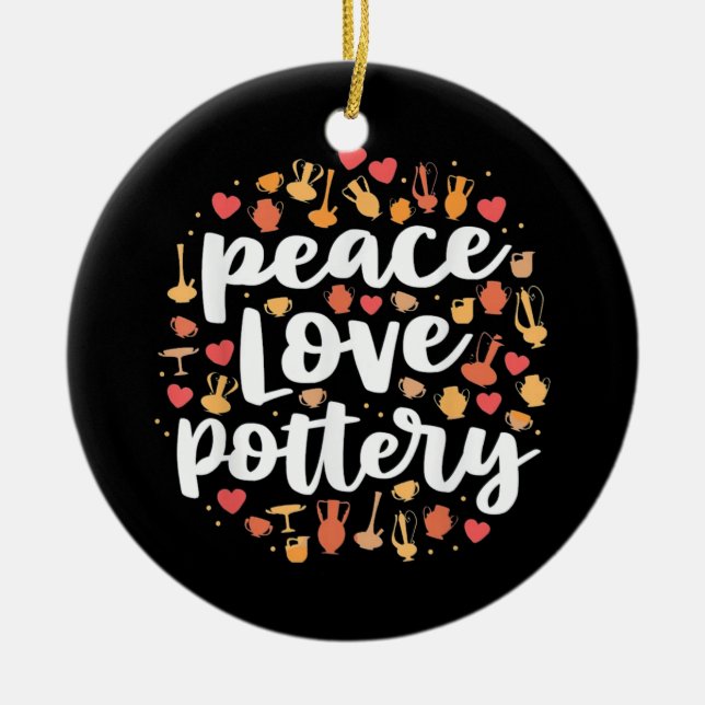 Peace Liebe Pottery Keramik Ornament (Vorne)