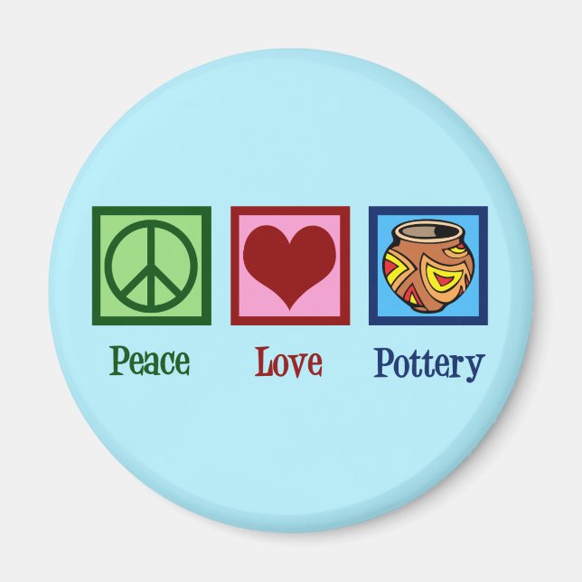 Peace Liebe Pottery Magnet (Vorne)
