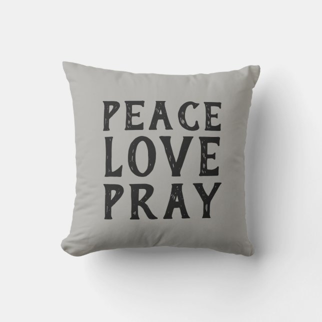 PEACE LIEBE PRAY Typografie | Kissen (Vorderseite)