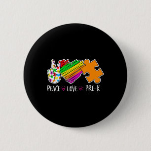 Peace Liebe Pre-K Autismus Awareness - 100 Tage sm Button