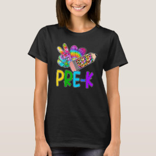 Peace Liebe Pre K Gefärbte Krawatte Leopard Pencil T-Shirt