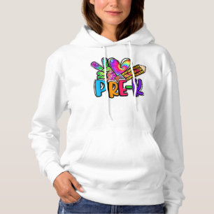 Peace Liebe Pre-K Squad Gefärbte Krawatte zurück z Hoodie