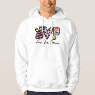Peace Liebe Preschool Teacher Girls Team Preschool Hoodie