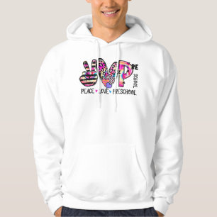 Peace Liebe Preschool Teacher Team Preschool Krawa Hoodie