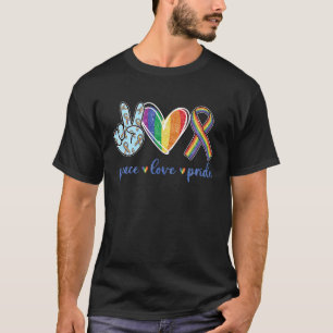 Peace Liebe Pride Rainbow Ribbon LGBT Gay Pride Gi T-Shirt