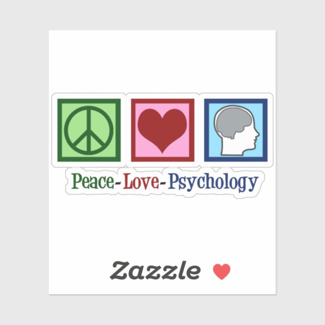 Peace Liebe Psychology Niedlich Psychologin Aufkleber (Blatt)