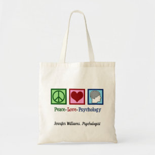 Peace Liebe Psychology Niedlich Psychologin Custom Tragetasche