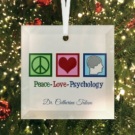 Peace Liebe Psychology Niedlich Psychologin Weihna Ornament Aus Glas