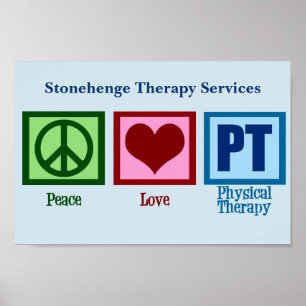 Peace Liebe PT Physikalische Therapie Poster