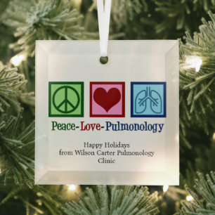 Peace Liebe Pulmonology Anpassbar Weihnachten Ornament Aus Glas