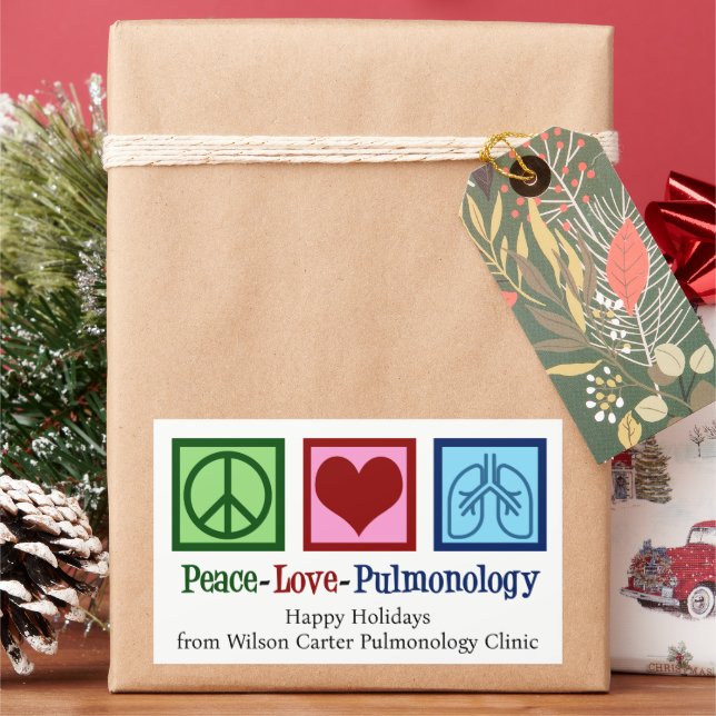 Peace Liebe Pulmonology Customizable Pulmonologe Rechteckiger Aufkleber (Feiertag)