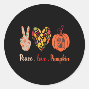 Peace Liebe Pumpkin Erntedank Herbst Runder Aufkleber