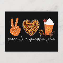 Peace Liebe Pumpkin Gewürz Erntedank Postkarte