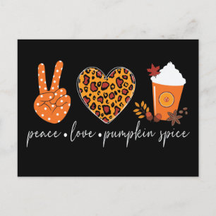 Peace Liebe Pumpkin Gewürz Erntedank Postkarte