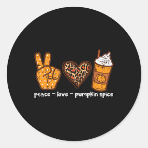 Peace Liebe Pumpkin Gewürz Herbstsaison Wo Runder Aufkleber