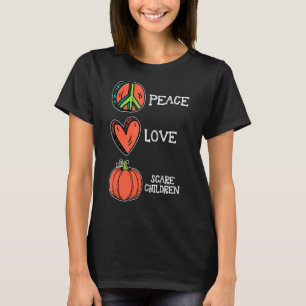 Peace Liebe Pumpkin Scare Children Fall Funny Hall T-Shirt
