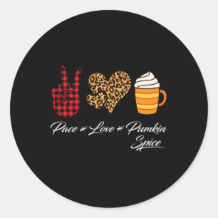 Peace Liebe Pumpkin Spice Fall Erntedank Hallowe Runder Aufkleber