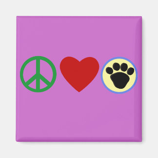 Peace Liebe Puppy Paws T Shirts, Geschenke Magnet