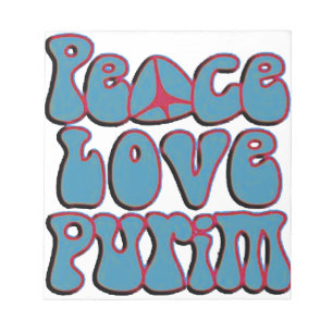 Peace Liebe Purim.png Notizblock