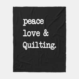 Peace Liebe & Quilting Crochet Nähgeschenk Fleecedecke