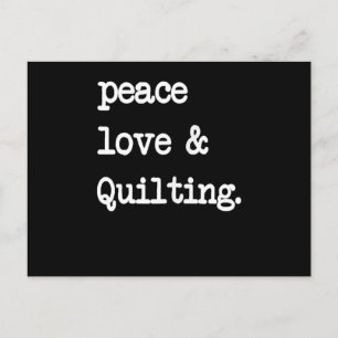 Peace Liebe & Quilting Crochet Nähgeschenk Postkarte