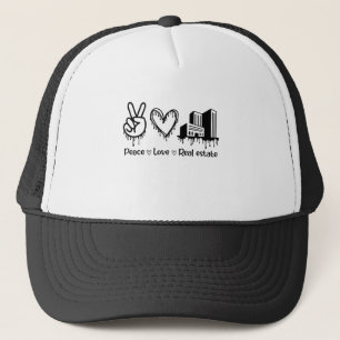 Peace Liebe Real Anwesen Agent Perfektes Geschenk Truckerkappe