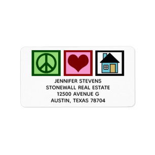 Peace Liebe Real Anwesen Niedliche Adresse Adressaufkleber
