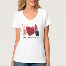 "Peace Liebe Red Lippenstift " FrauenT - Shirt.