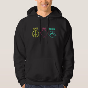 Peace Liebe Rescue Adoption Tierheim Hoodie