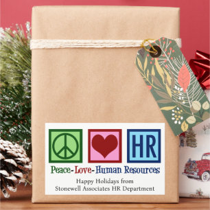 Peace Liebe Resources Human Resources Custom HR We Rechteckiger Aufkleber