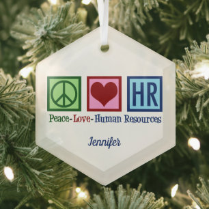 Peace Liebe Resources Human Resources HR Custom Ch Ornament Aus Glas