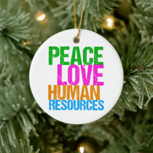 Peace Liebe Resources Human Resources HR Weihnacht Keramik Ornament